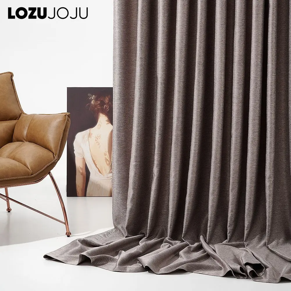 

LOZUJOJU Modern Blackout Curtains For Living Room Bedroom Window Treatment Blinds Finished Drapes Solid Color Kitchen Curtains