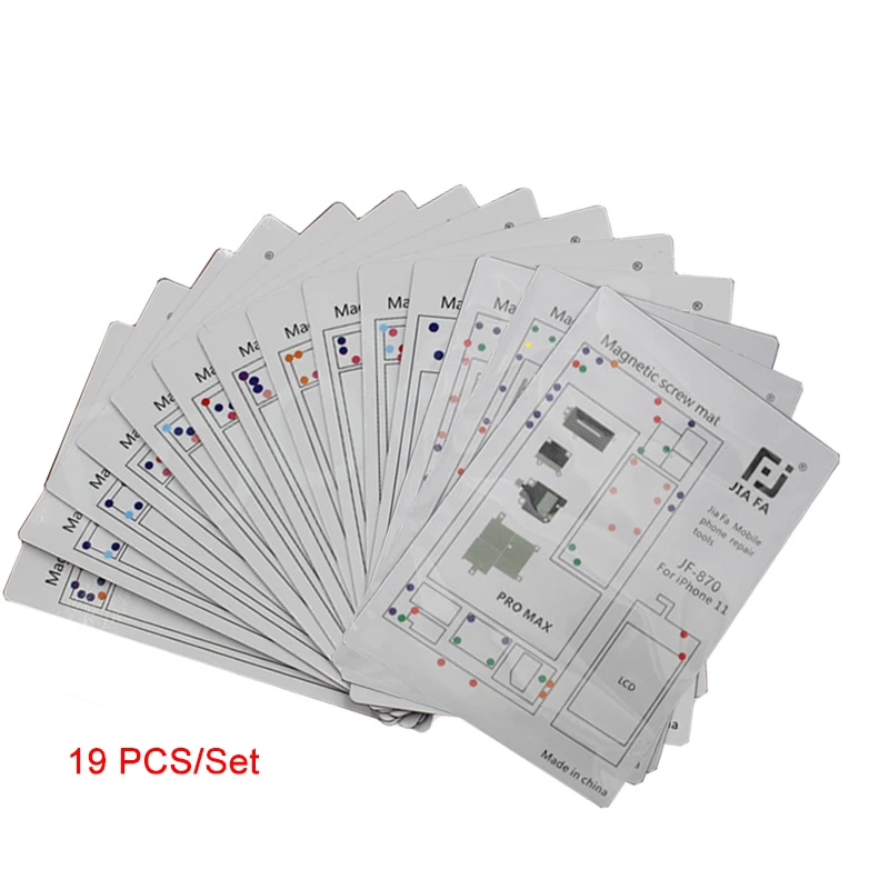 19 шт. магнитный коврик для винтов iPhone 11ProMax- X 8P 8 7P 6 6S 6P 6SP 5 Φ 4 Ремонт работа с