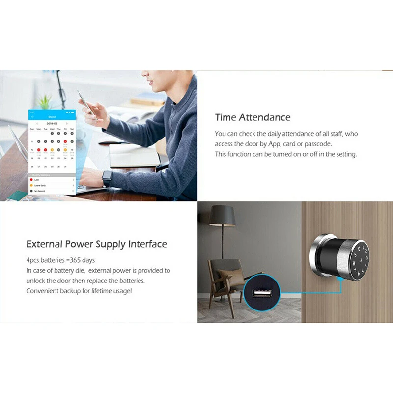 

Bluetooth APP Remote Control Lock Smart Lock Porta Doorlock Electronic Lock Keyless Wireless Unlocked Digital Lock