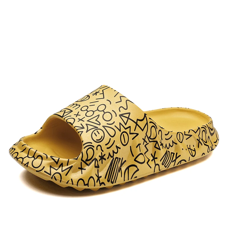 

Сандалии унисекс пляжные на платформе, мягкая подошва, Эва, Нескользящие, летние тапочки для отдыха, для ванной комнаты, унисекс