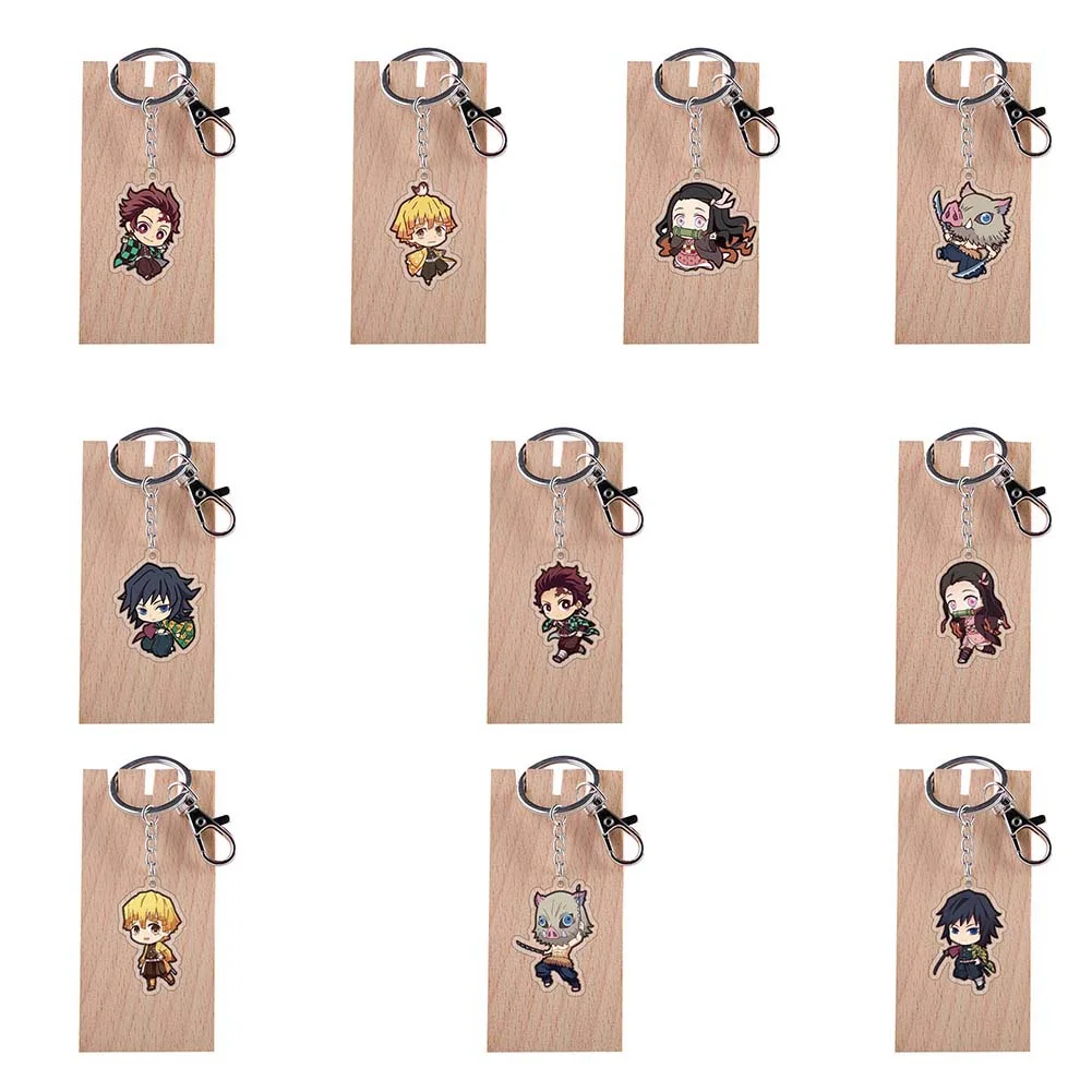 

Trasparent Anime Demon Slayer Kimetsu no Yaiba Kamado Tanjirou Cosplay prop Keychain Kamado Nezuko Acrylic