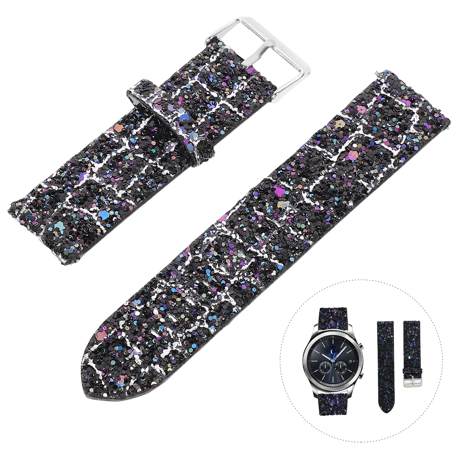 

1 Pc Retro Leather Watch Straps Durable Watch Band Compatible for Galaxy