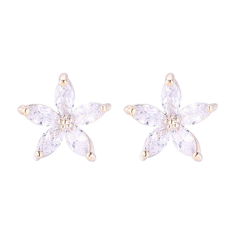 Горячая продажа кубического циркония серьги классические цветочные бижутерия