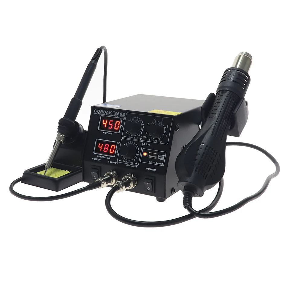 GORDAK 868D интеллигентая (ый) Три в одном Анти-статический горячего воздуха с двойным