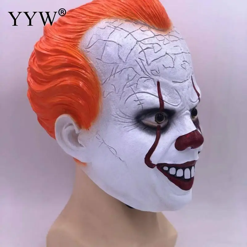 Маска клоуна на Хэллоуин Pennywise косплей маски мужские латексные страшные маска
