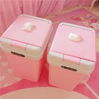 cartoon trash can with lid home covered creative small bathroom living room bedroom pink cute kitchen toilet trash can