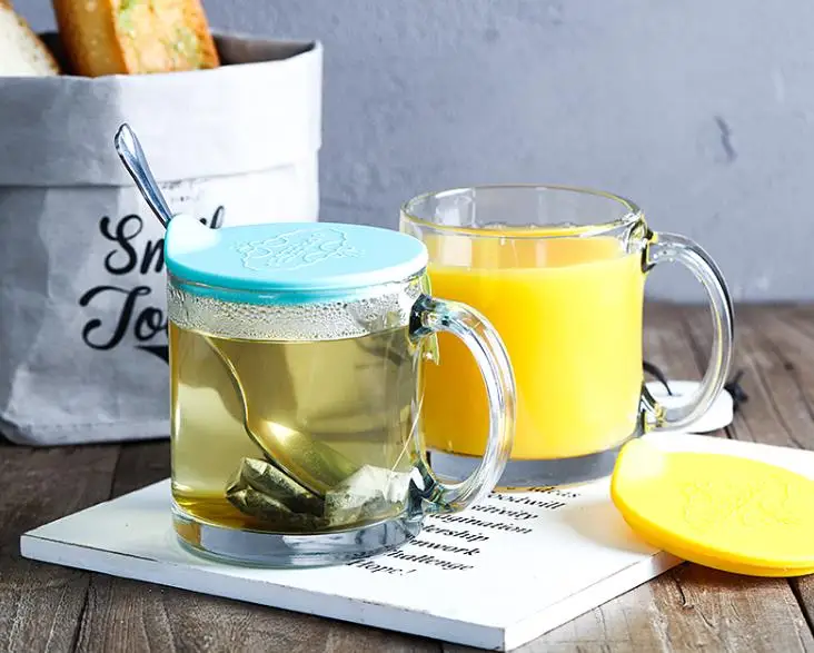 Стеклянная кружка с двойными стенками крышка для кофе маленькая милая Корейская