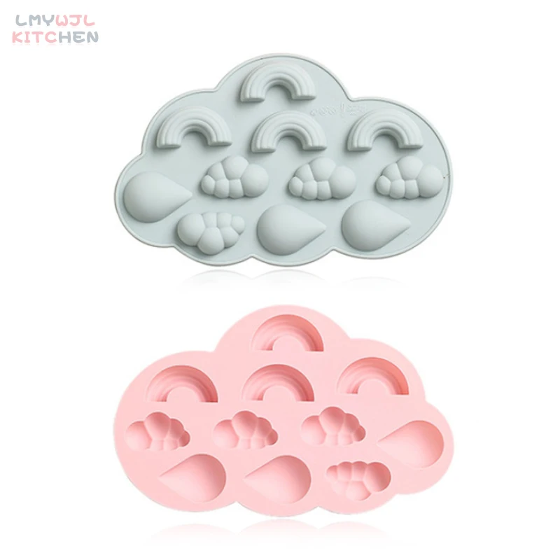 

Creative Cloud Shape Silicone Mold Rainbow Cloud Water Raindrop Shaped Chocolate Candy Pudding Mold Baking Cake Decoration Tool