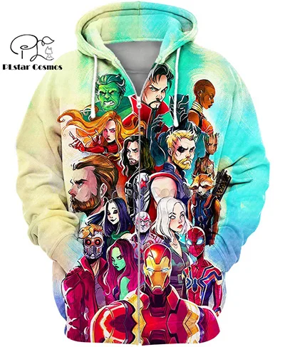 zip hoodies PLstar Космос marvel Мстители Железный человек 3d толстовки/рубашка/Толстовка Зимний пуловер с длинными рукавами Мода Harajuku уличная одежда - Цвет: zip hoodies