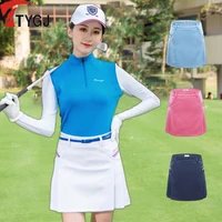 ttygj women high waist golf skirt ladies slim fit golf skirts anti light pleated skorts badminton tennis leisure golfing wear