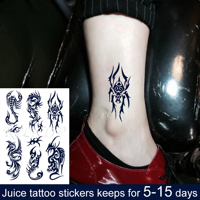 Водостойкая Временная наклейка с чернилами для сока гель скорпионов дракона