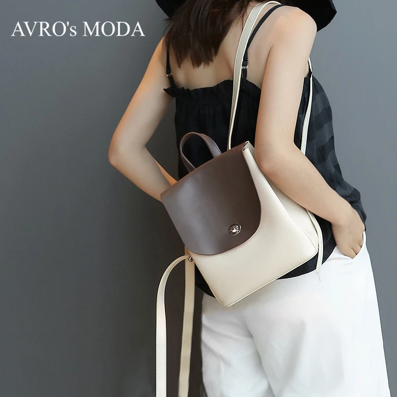 AVRO's MODA Brand Genuine Leather Backpacks For Women Shoulder Bag Ladies Fashion Casual Retro Designer Teenager School Backpack