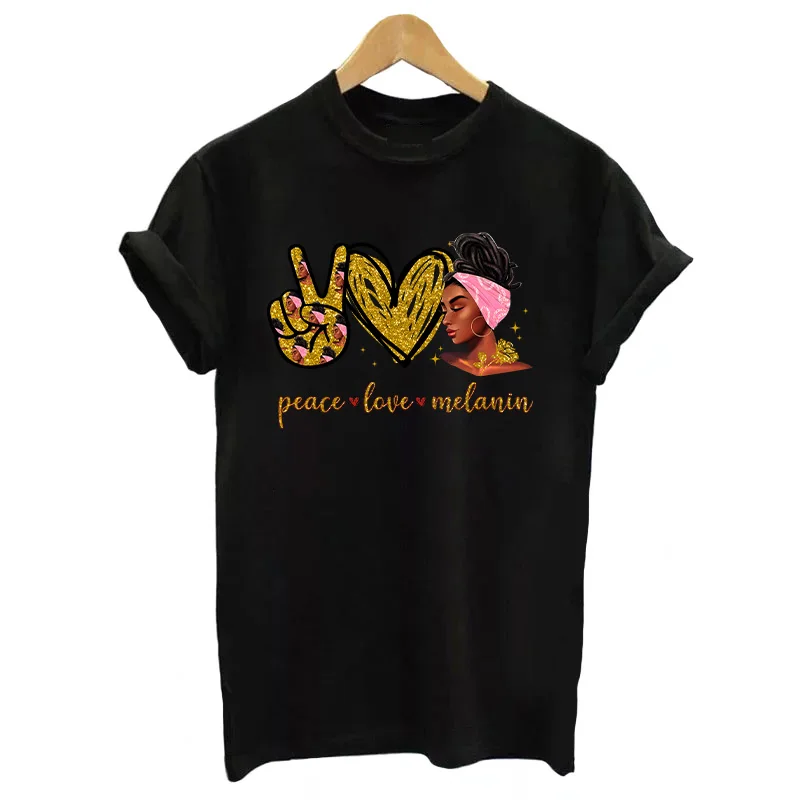 Африканская Женская Термотрансферная нашивка Peace Love Melanin Girl наклейка на одежду