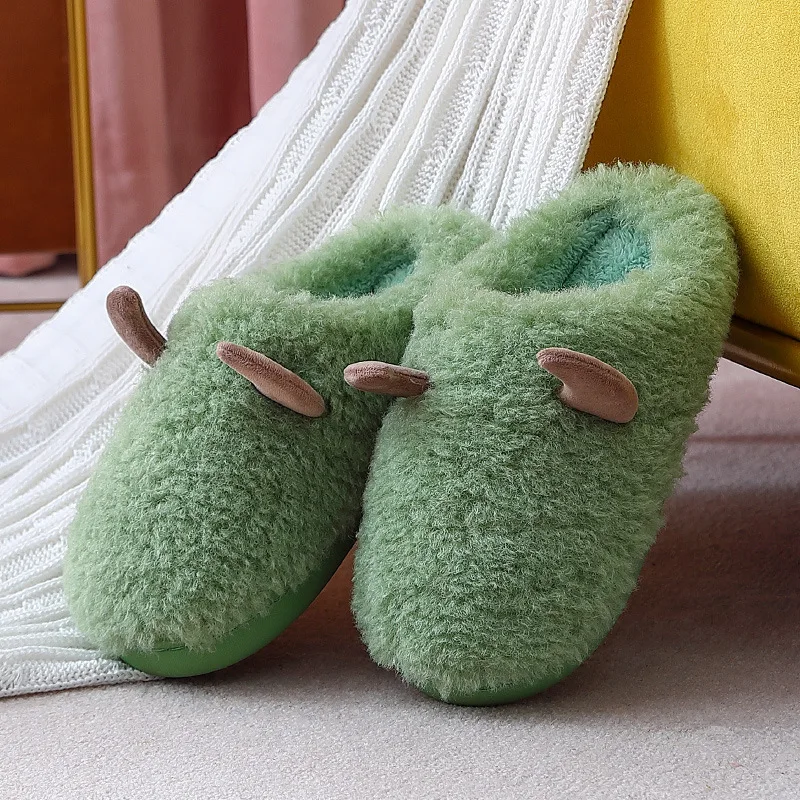 

Симпатичные плюшевые тапочки женские домашние осенне-зимние Нескользящие теплые домашние толстые женские Тапочки