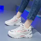 Женские кроссовки на платформе, белые кроссовки на массивной вулканизированной подошве, повседневная спортивная обувь в Корейском стиле для тенниса, 2021