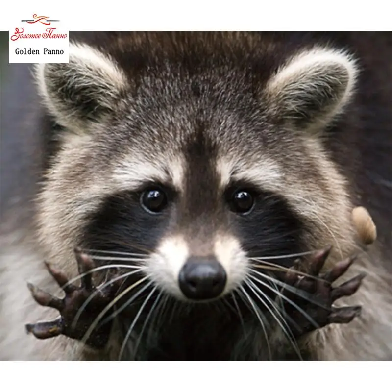 Full Diamond Mosaic Cross Stitch Raccoon  Handcraft Gift DIY 5D Diamond Painting Embroidery Animal Series Art Wall Decor