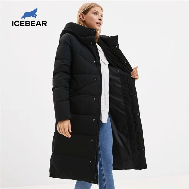 ICEbear 2020 новая повседневная куртка с капюшоном женское зимнее плотное хлопковое