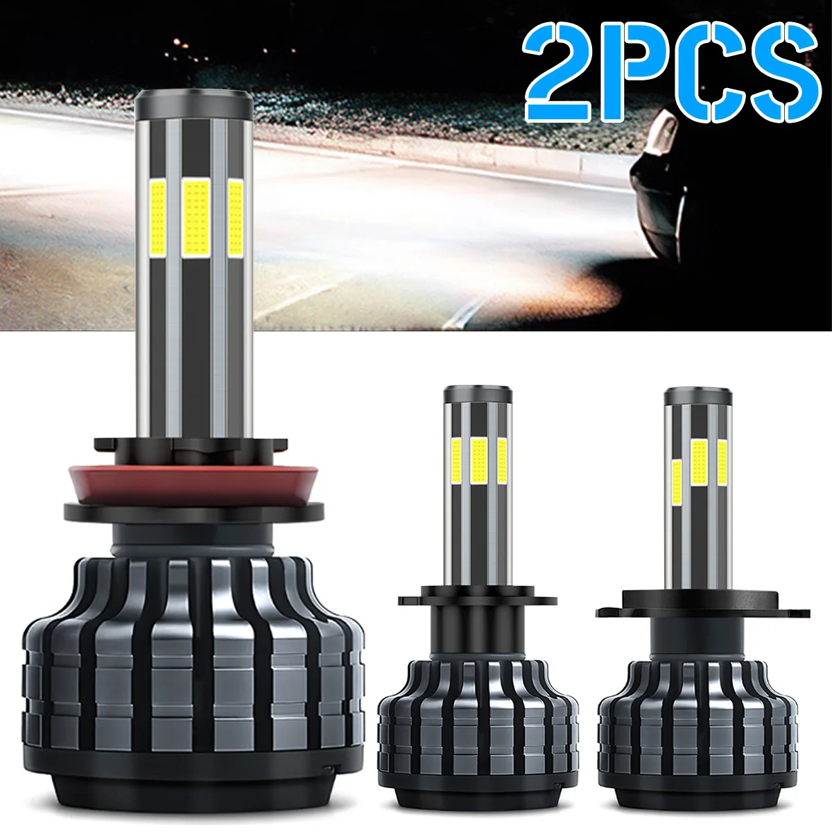 

2pcs H4/H7/H11 LED Headlight Bulbs 6000K White Super Bright LED Headlight Bulbs IP67 Waterproof Headlamps Car Replacement Lights