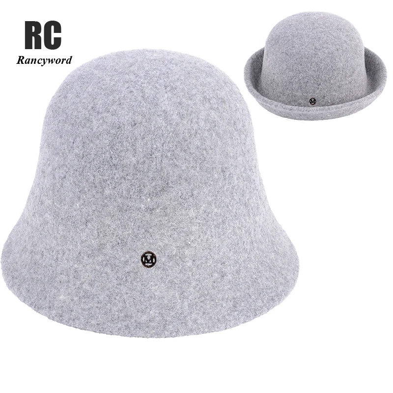 

New Solid Panama Warm Winter Spring Women Bucket Hat for Lady Felt Hat for Girl Fashion Vacation Outdoor Cap Sun Hat Present