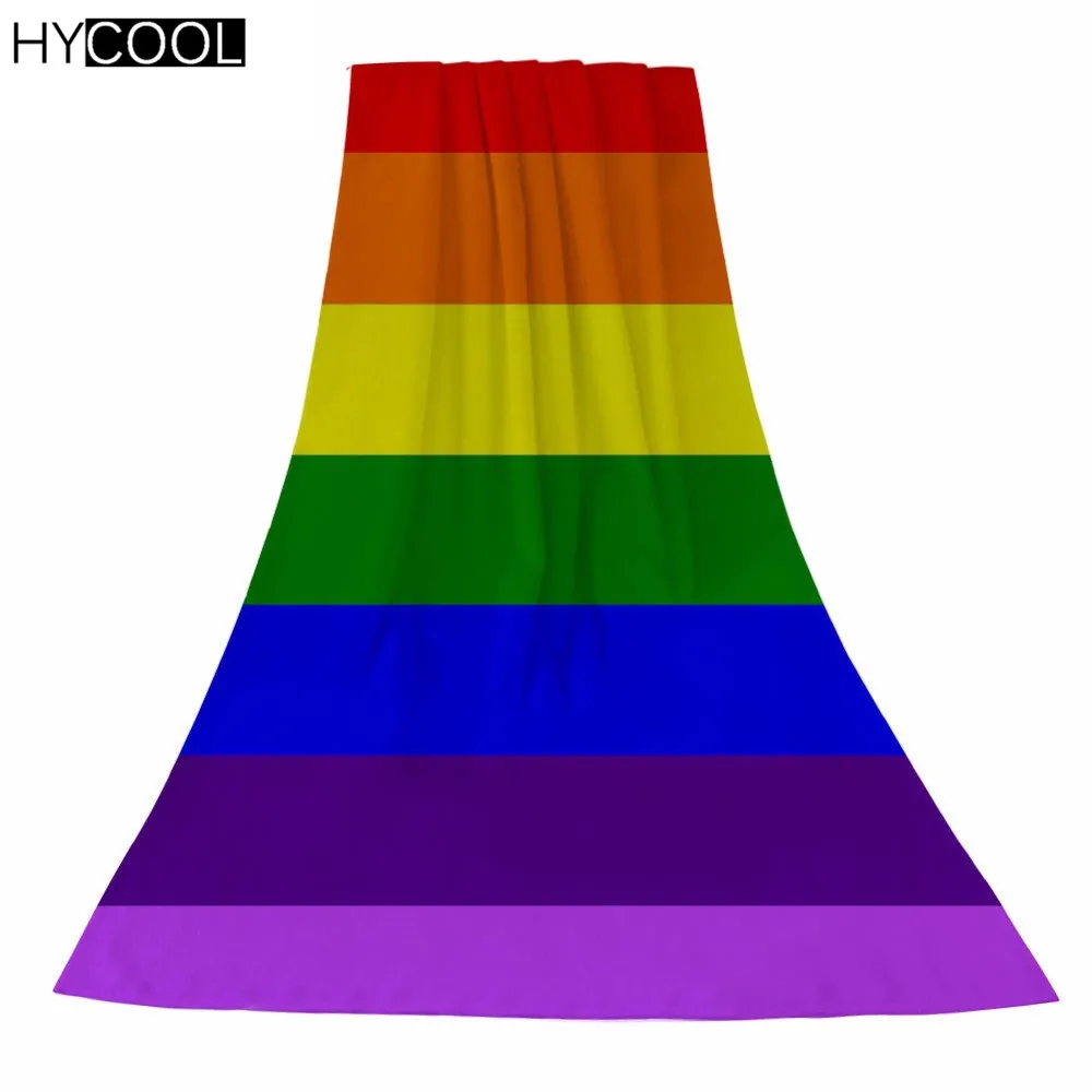 

Rectangle Quick Dry Swimming Towels Colorful Rainbow Stripe Pattern Print Microfiber Soft Bathing Hotel Face Hair Towels