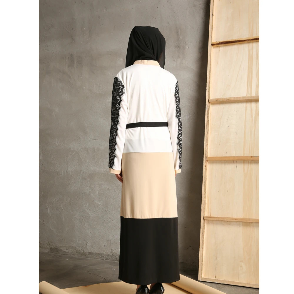 Модное мусульманское Макси кружевное платье кардиган абайя халаты Винтажный