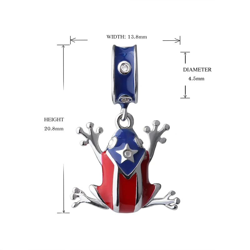 Подвеска в виде лягушки из красной и синей эмали SG шармы милых животных серебро 925