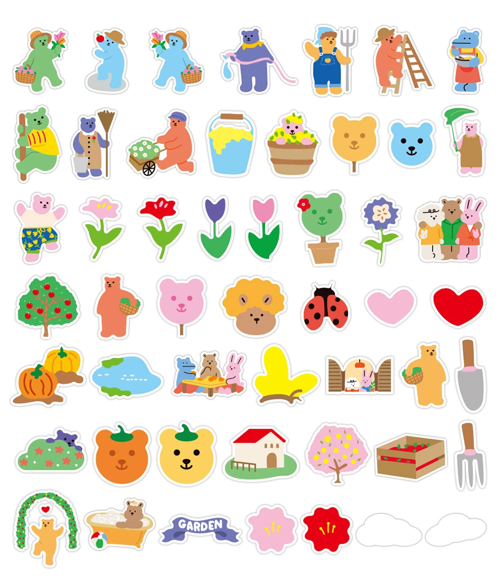 50 шт./компл. милые кавайные этикетки Водонепроницаемый ПВХ корейский наклейка с