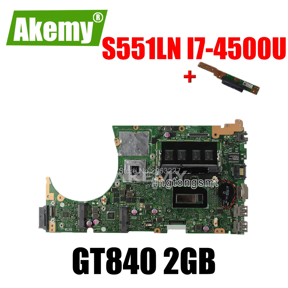 Отправка платы + S551LN материнская плата i7 4500 GT840M для For Asus S551LB S551LA R553L ноутбука