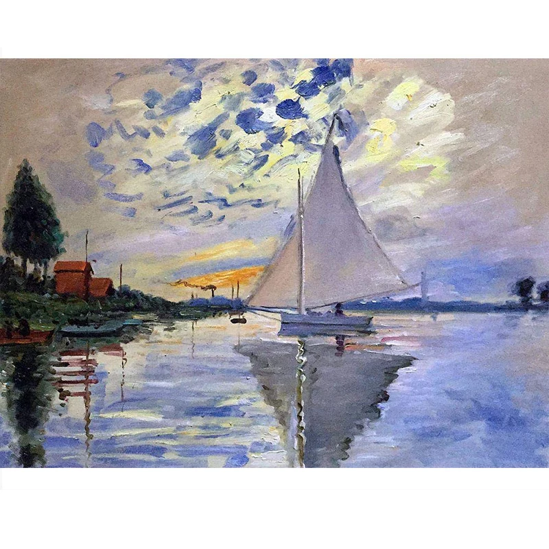 

Frame Sailing DIY Oil Painting By Numbers Kits Landscape Acrylic Paint On Canvas Unique Gift For Home Decor 40x50cm Arts