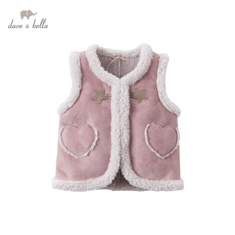 

DBM15357-1 dave bella winter kids girls fashion stars love padded coat children fashion sleeveless vest