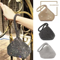 soft rhinestones evening bags zipper diamonds mini clutch black gold silver party handbags female luxury purse wallets