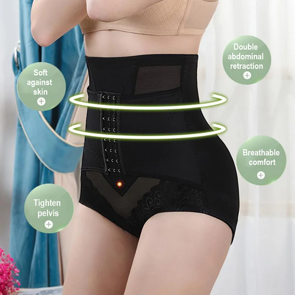 

Women Lace Mesh Shapewear Breasted Belly Pants Body Pants Tight Shapewear Underpants High Waist Plus Size bielizna damska A40