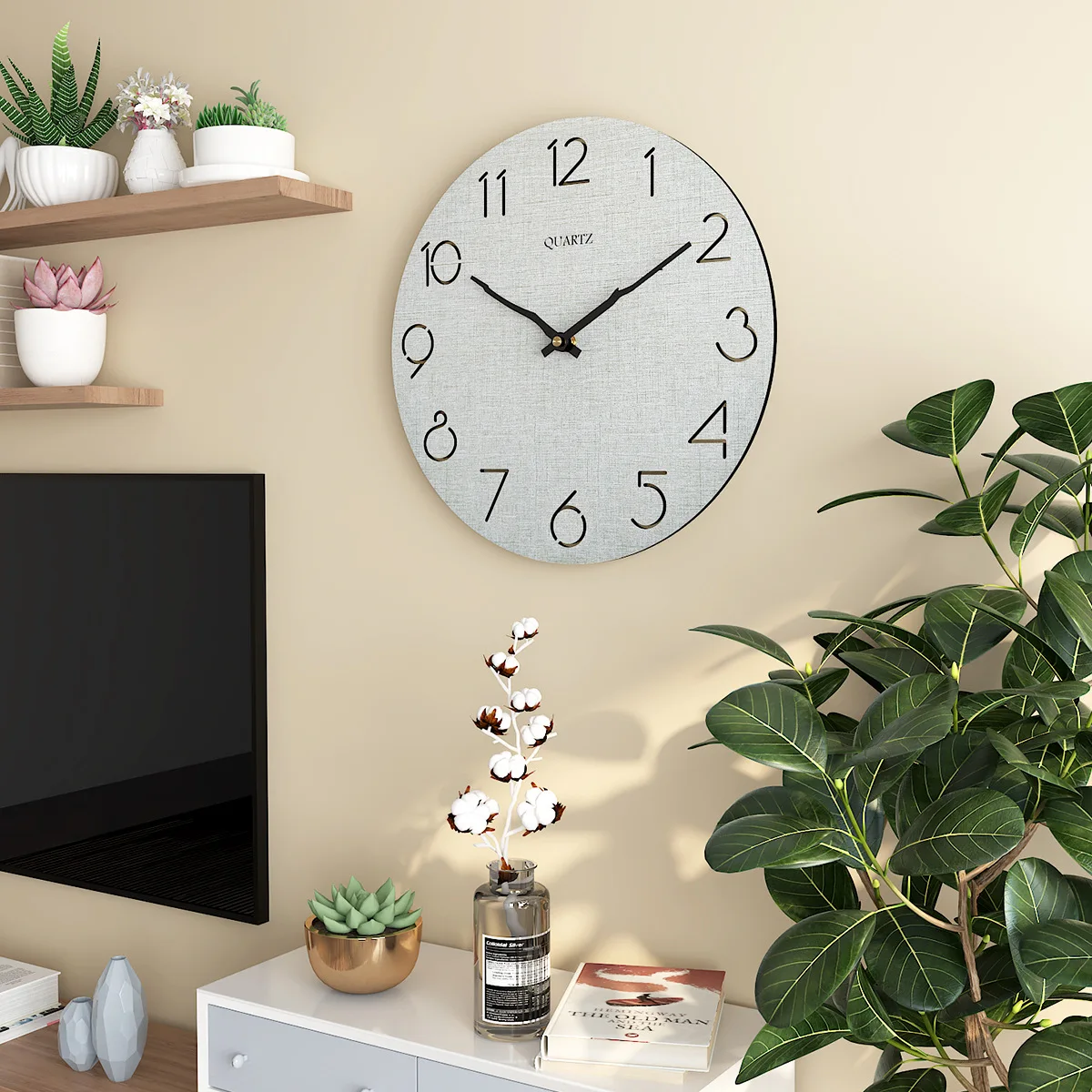 Wooden wall clock modern creative round 30cm simple silent fashion clocks home decor | Дом и сад