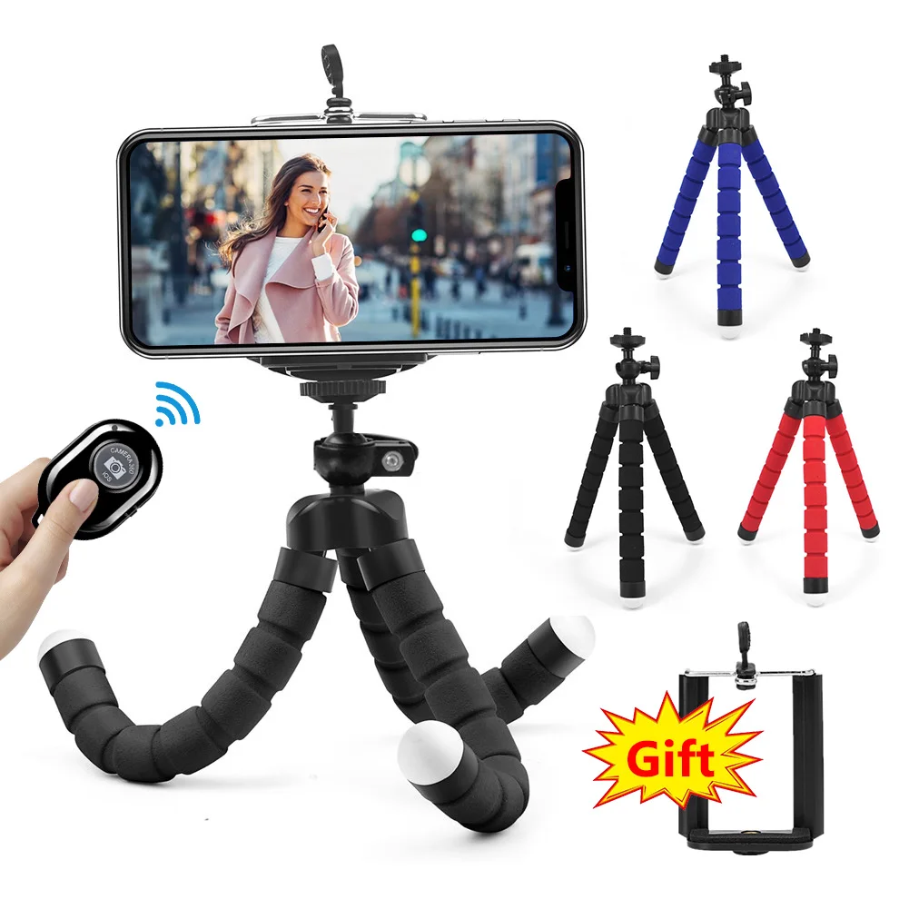 Flexible Sponge Octopus Tripod Mobile Phone Holder for iPhone Samsung Xiaomi Huawei Smartphone Tripod for Gopro 9 8 7 Camera