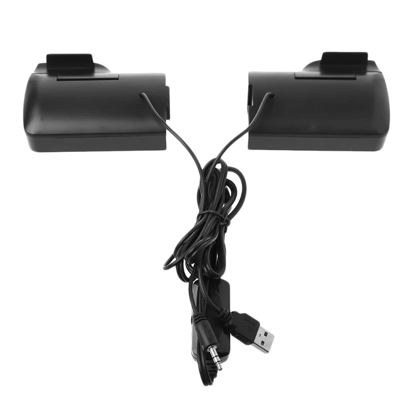 1 pair mini usb powered line control stereo clip on speaker for notebook laptop free global shipping