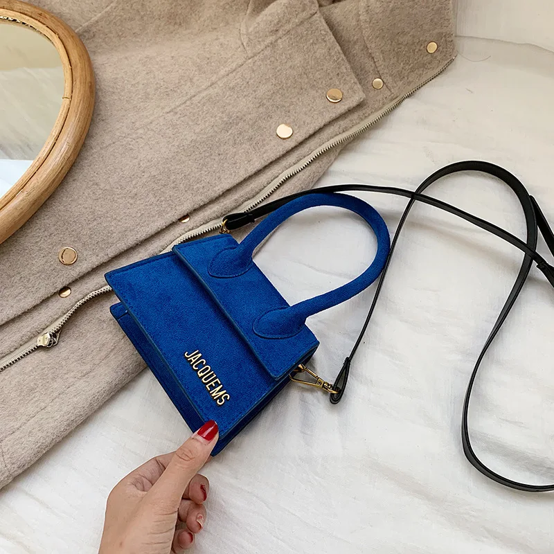 Suede Blue Женская мини-сумка-тоут, новинка, крокодиловый узор, флип-сумка через плечо, женская простая сумка на плечо, маленькая квадратная женская сумка - Цвет: Suede Blue