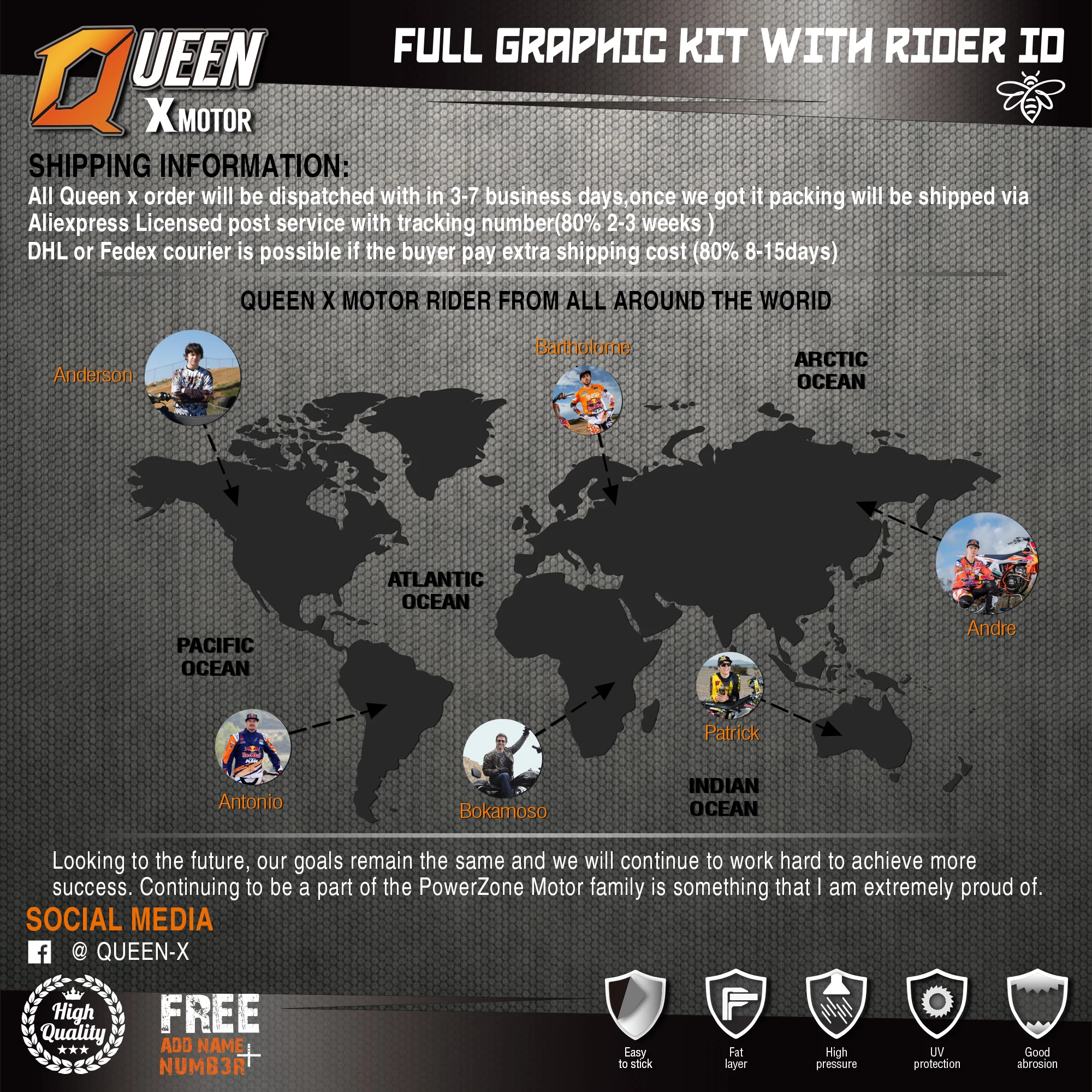 Оригинальные графические наклейки QUEEN X MOTOR Team Набор наклеек для KTM 2013 2014 2016 SX SXF 2015