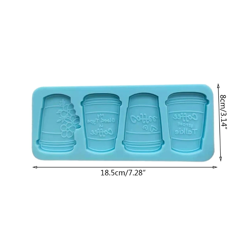 

Epoxy Resin Mold Tray Four Coffee Cups Casting Silicone Mould DIY Crafts Plaster Soap Jewelry Making Tool