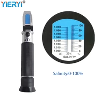 portable handheld atc 0 100 salinity refractometer 1 000 1 070 sg meter seawater salt concentration salinometer for aquarium