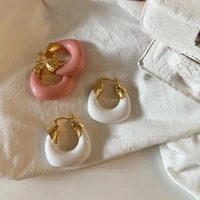 fashion designer resin hoop earrings 2021 new jewelry for women beige pink pendientes