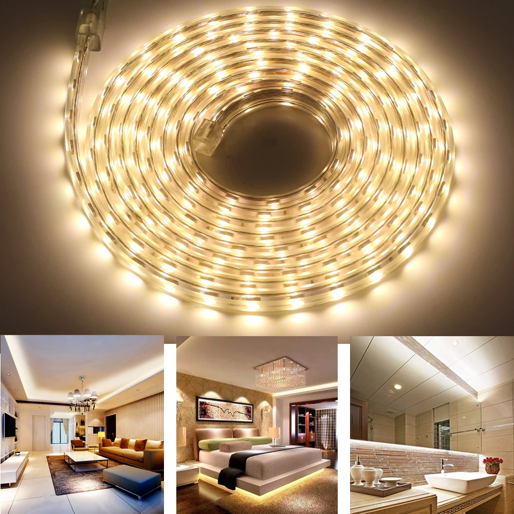 Super Bright 5050 RGB LED Strip Light 120led 220V Remote Control Waterproof Led Tape Rope Flexible Home Decoration | Лампы и освещение