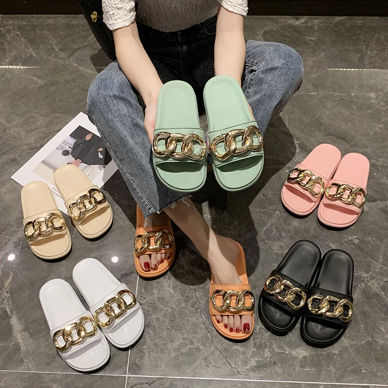 Шлепанцы женские на плоской подошве сланцы модная мягкая пляжная обувь