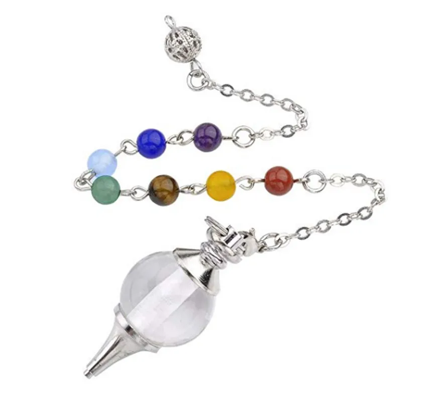 FYJS уникальный покрытый серебром натуральный камень кристалл с Рейки Чакра цепь