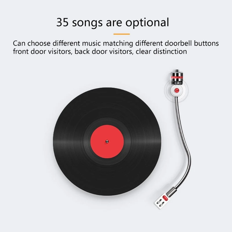 

Wireless Doorbell Waterproof Door Bell Self-Generating One-For-Two Split-Type Dust-Proof Caller