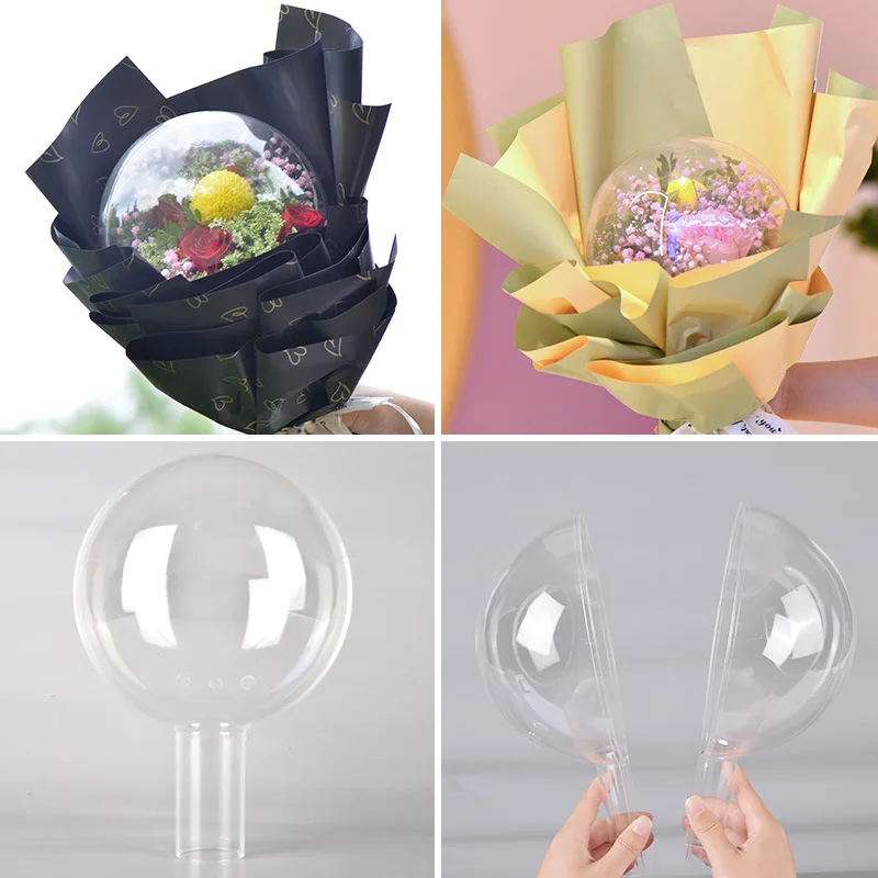 

New Acrylic Planet Flower Packaging Bouquet Materials Transparent Acrylic Bobo Ball Party Supplies Christmas Decor
