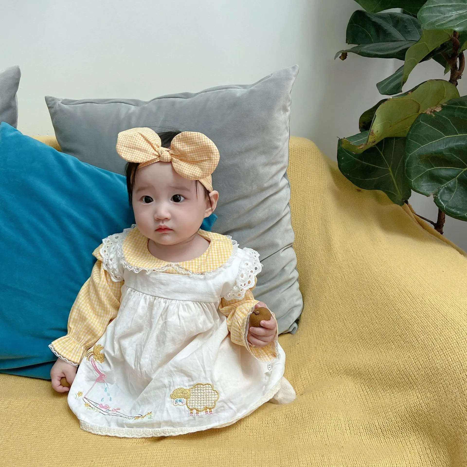 Рубашка для девочек + платье Одежда Костюм с вышивкой 2021 осенние детские