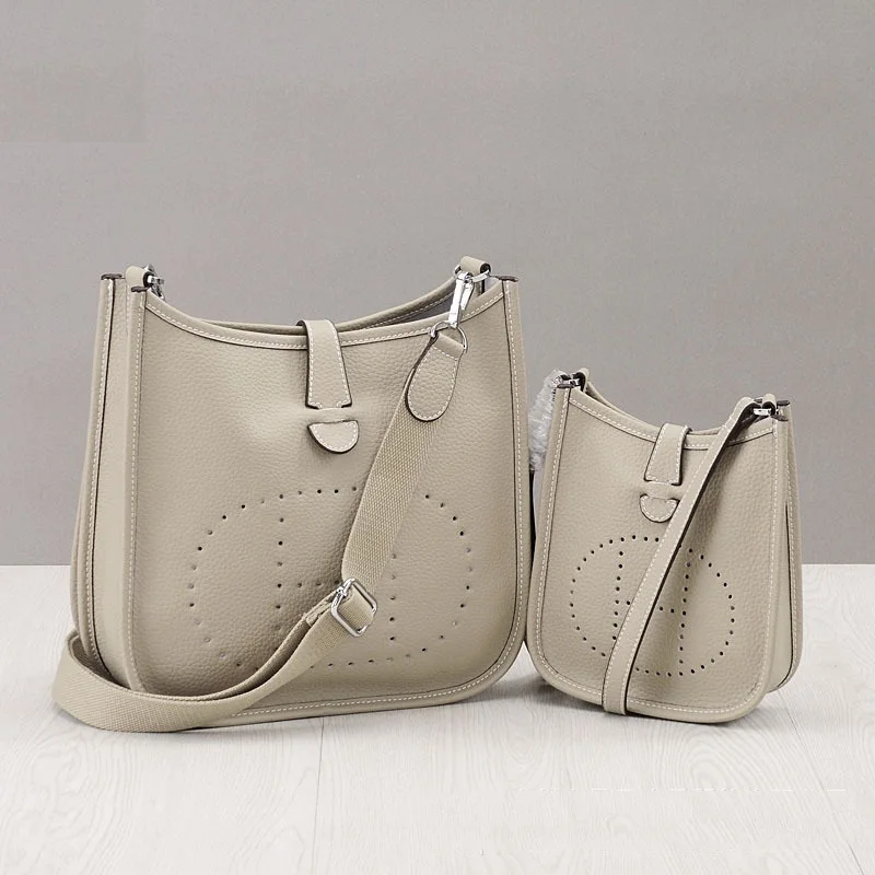 

Luxury design handbags original lychee pattern shoulder messenger bag Leather handbag Hollow Perforated Casual Women's Bag