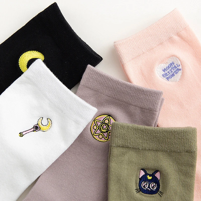 Новые милые хлопковые Модные женские забавные носки Харадзюку С мультяшной