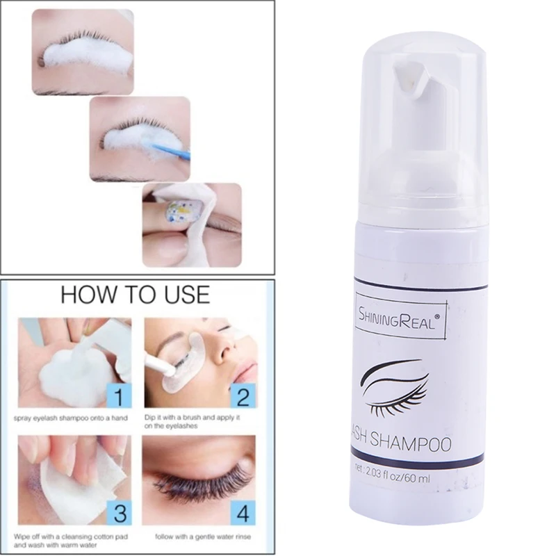 

60ml Eyelash Shampoo Grafting Eyelashes Gentle Cleansing Mousse Foam No Stimulation Makeup Clean Eyelash Extension Glue Dropship