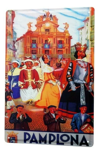 

Tin Sign Retro Art Metropole Pamplona Spain Music